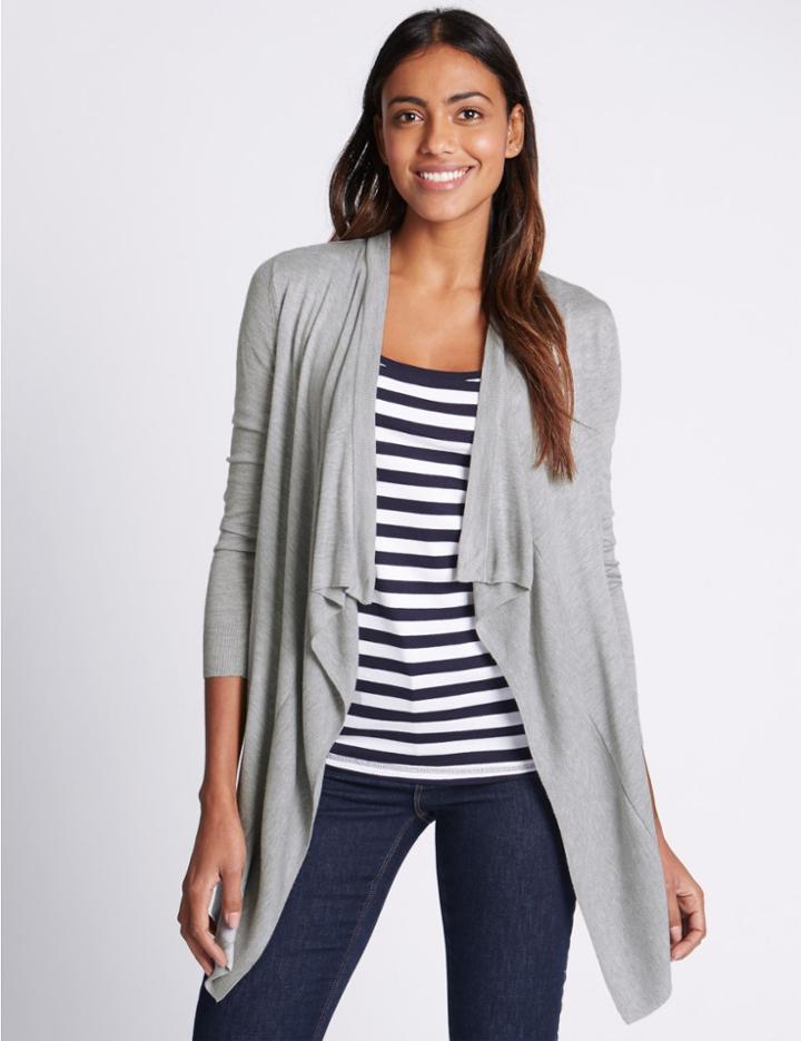 Marks & Spencer Waterfall Cardigan Silver Grey