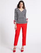 Marks & Spencer Cotton Blend Trousers Red