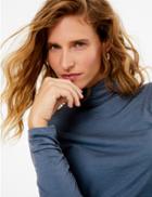 Marks & Spencer Ribbed Turtle Neck Long Sleeve Top Teal