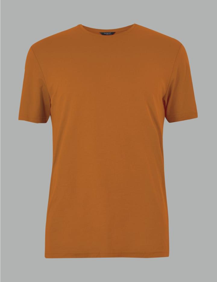 Marks & Spencer Supima Cotton Crew Neck T-shirt Rust