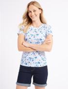 Marks & Spencer Pure Cotton Printed Short Sleeve T-shirt Orange Mix