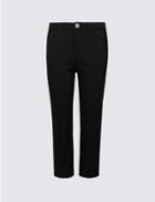 Marks & Spencer Embellished Straight Leg Cropped Jeans Black