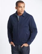 Marks & Spencer Pure Cotton Bomber Jacket With Stormwear&trade; Navy
