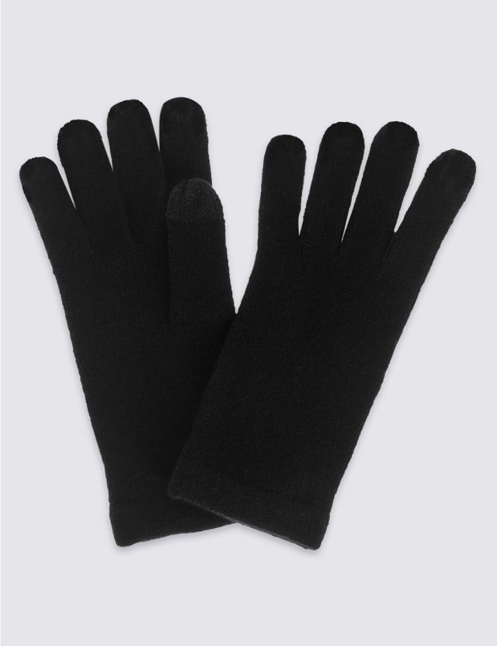 Marks & Spencer Touchscreen Knitted Gloves Black