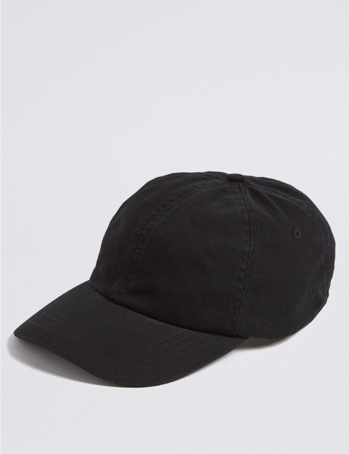 Marks & Spencer Pure Cotton Baseball Cap Black C