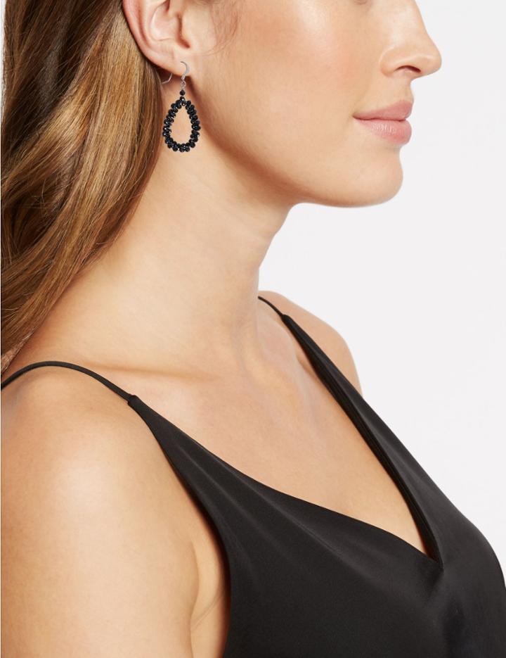 Marks & Spencer Oval Drop Earrings Black Mix
