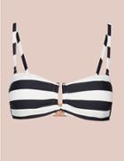 Marks & Spencer Striped Bandeau Bikini Top Black Mix