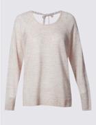 Marks & Spencer Pointelle Round Neck Jumper Pink Mix