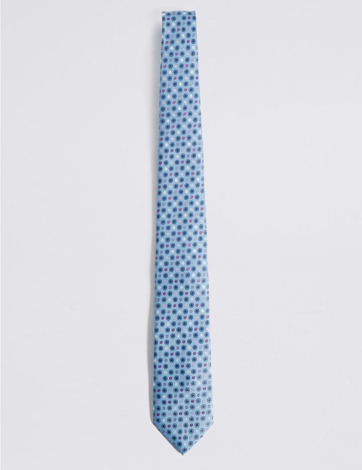 Marks & Spencer Multi Spotted Tie Sky Blue