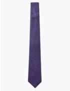 Marks & Spencer Pure Silk Satin Twill Tie Dark Violet