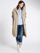 Marks & Spencer Pure Cotton Parka Coat With Stormwear&trade; Sand