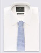 Marks & Spencer Pure Silk Geometric Print Tie Light Blue