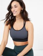 Marks & Spencer Medium Impact Padded Strappy Crop Top Slate