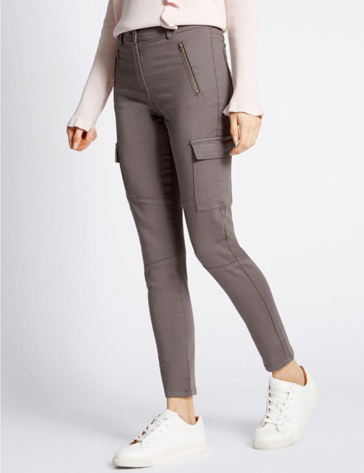 Marks & Spencer Cargo Skinny Trousers Charcoal