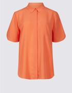 Marks & Spencer Crepe Half Sleeve Shirt Orange