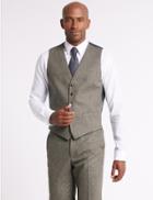 Marks & Spencer Textured Tailored Fit Waistcoat Neutral
