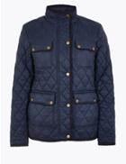 Marks & Spencer Quilted Utility Coat Navy