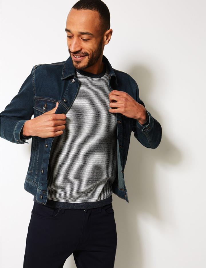 Marks & Spencer Cotton Rich Authentic Denim Jacket Indigo