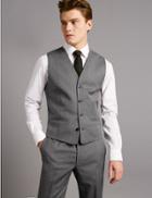 Marks & Spencer Grey Tailored Fit Italian Wool Waistcoat Grey