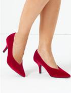 Marks & Spencer Velvet Pointed Toe Court Shoes Red