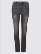 Marks & Spencer Mid Rise Slim Leg Jeans Dark Grey