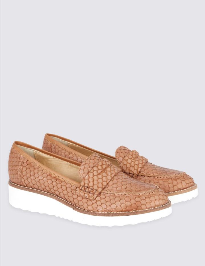Marks & Spencer Leather Loafers With Insolia Flex&reg; Tan
