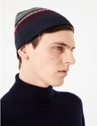 Marks & Spencer Fair Isle Beanie Hat Red Mix