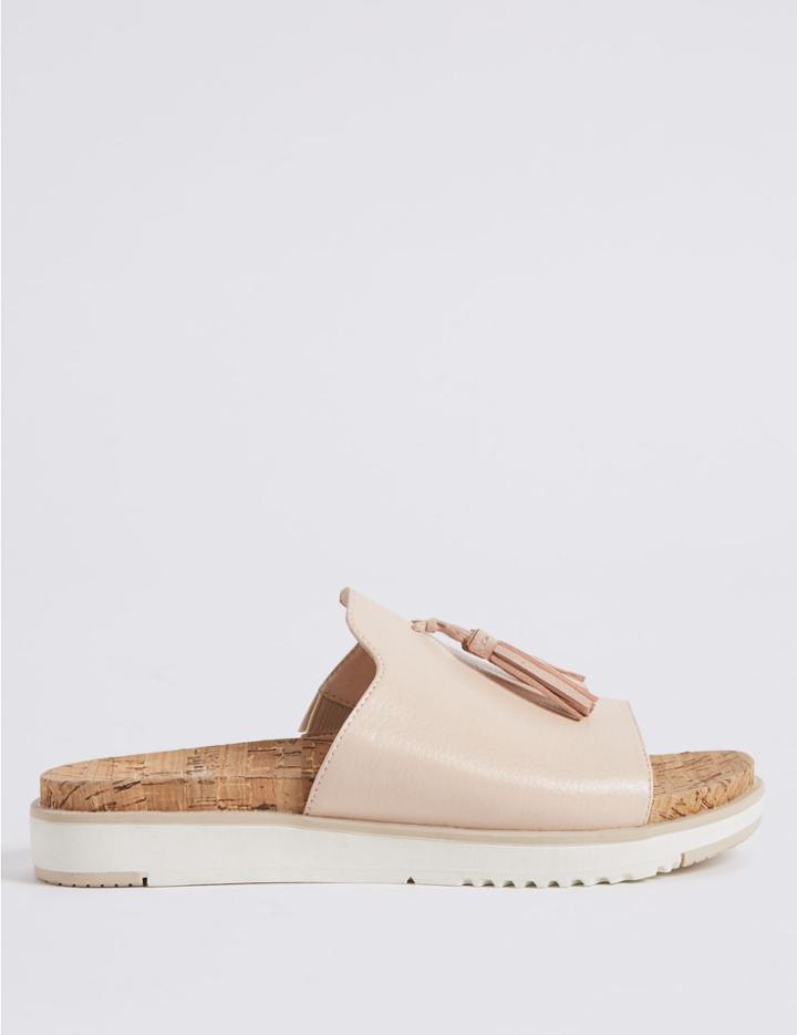 Marks & Spencer Extra Wide Fit Tassel Sliders Blush