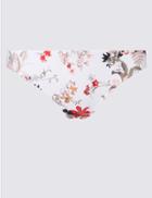 Marks & Spencer Floral Print Hipster Bikini Bottoms Winter White