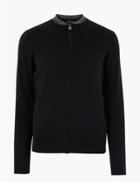 Marks & Spencer Supima Cotton Zip Through Cardigan Black