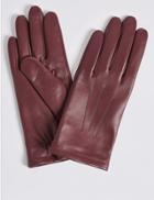 Marks & Spencer Leather Gloves Damson