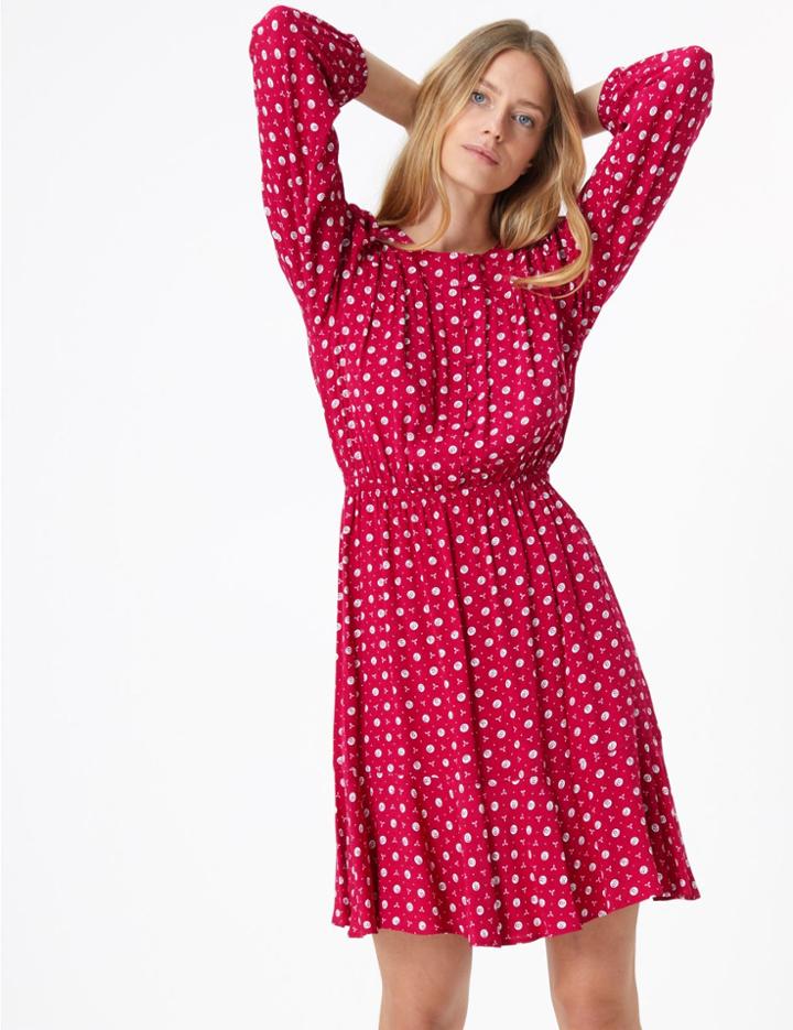 Marks & Spencer Floral Printed Waisted Mini Dress Pink Mix