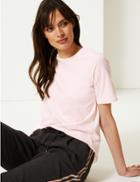 Marks & Spencer 2 Pack Pure Cotton Straight Fit T-shirts Pink/white