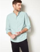 Marks & Spencer Pure Cotton Oxford Shirt With Pocket Light Mint