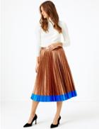Marks & Spencer Metallic Pleated Midi Skirt