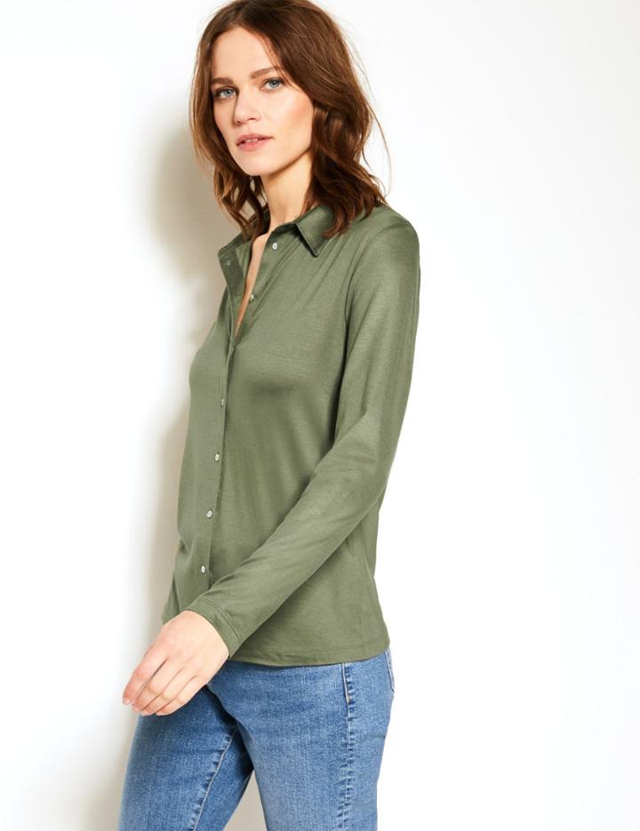 Marks & Spencer Long Sleeve Regular Fit Shirt Hunter Green