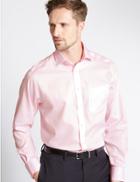 Marks & Spencer Pure Cotton Tailored Fit Shirt With Pocket Pink