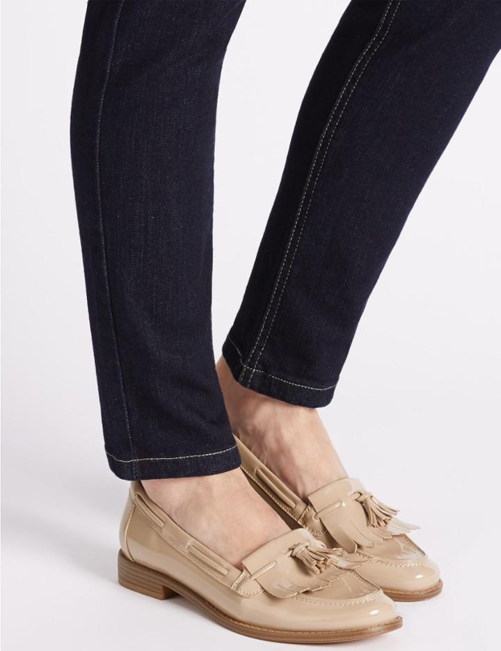 Marks & Spencer Block Heel Tassel Loafers Nude