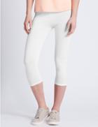 Marks & Spencer Cotton Rich Cropped Leggings White