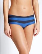 Marks & Spencer Striped Hipster Bikini Bottoms Blue Mix