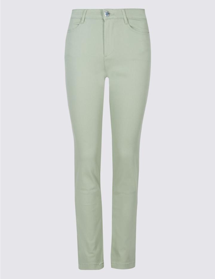 Marks & Spencer Roma Rise Slim Leg Jeans Green Mix