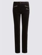 Marks & Spencer Modal Blend Corduroy Skinny Leg Trousers Black