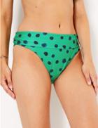 Marks & Spencer Spot Print Hipster Bikini Bottoms Green Mix