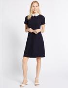 Marks & Spencer Collared Shift Dress Navy Mix