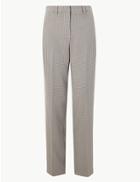 Marks & Spencer Checked Straight Fit Trousers Black Mix