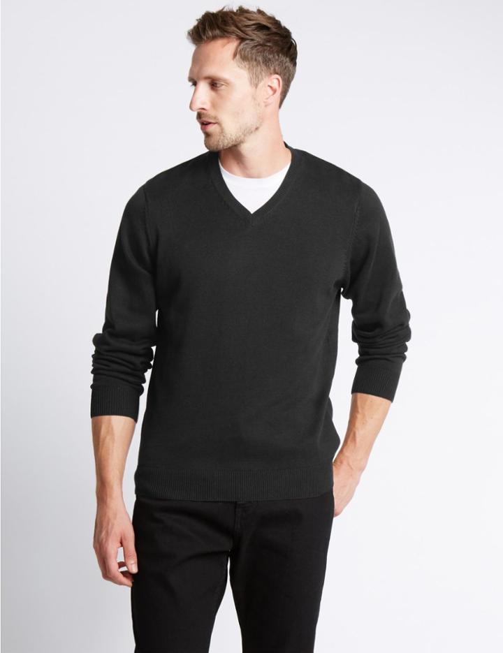 Marks & Spencer Pure Cotton Jumper Black