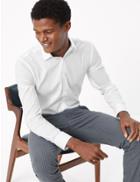 Marks & Spencer Skinny Fit Easy Iron Stretch Shirt White