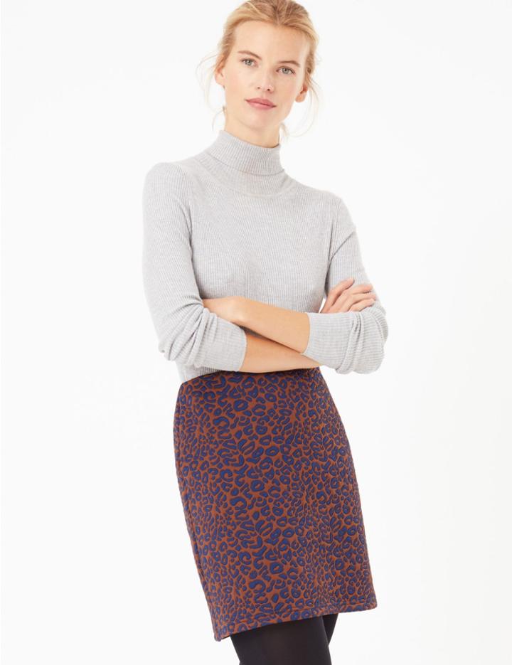 Marks & Spencer Animal Print A-line Mini Skirt Cognac