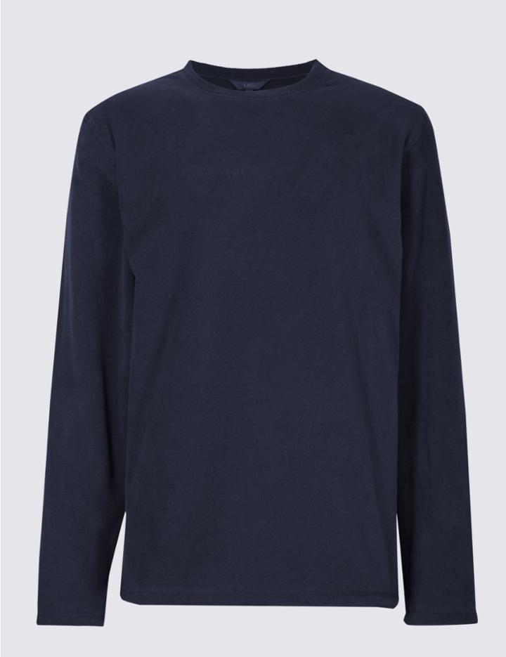 Marks & Spencer Crew Neck Fleece Top Navy