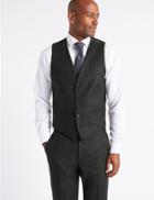 Marks & Spencer Charcoal Textured Tailored Fit Waistcoat Charcoal